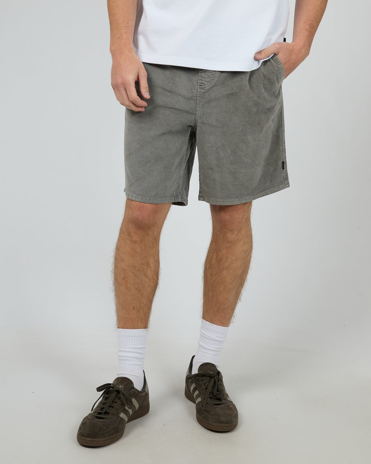 Cord Short Grey