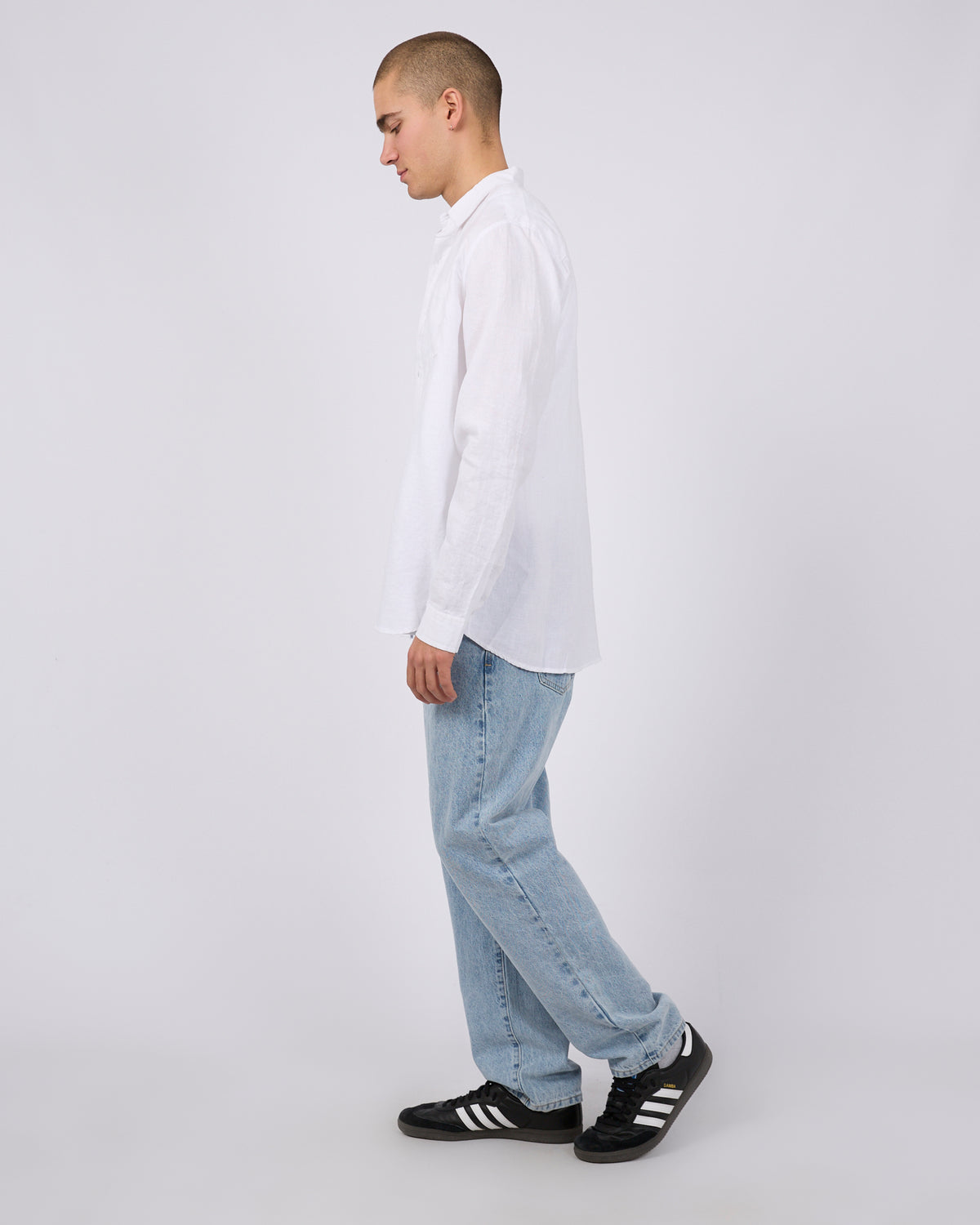 Linen Long Sleeve Shirt White