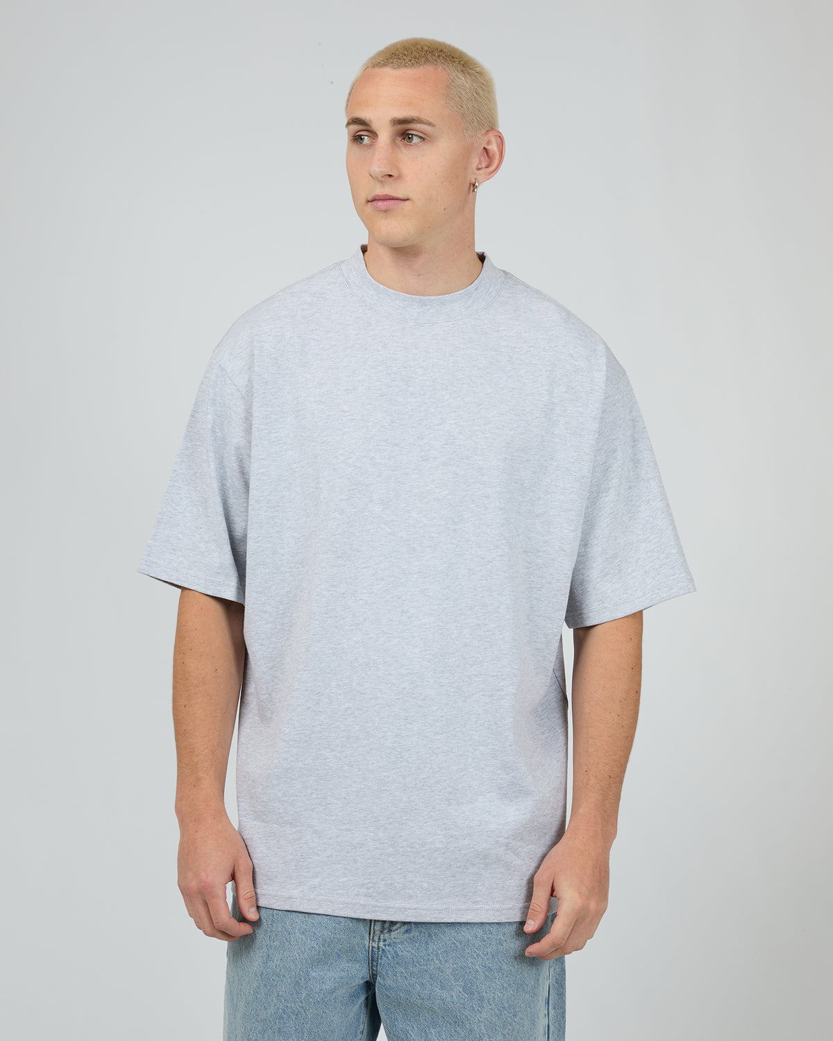 Heavy Weight Tee Grey Marle