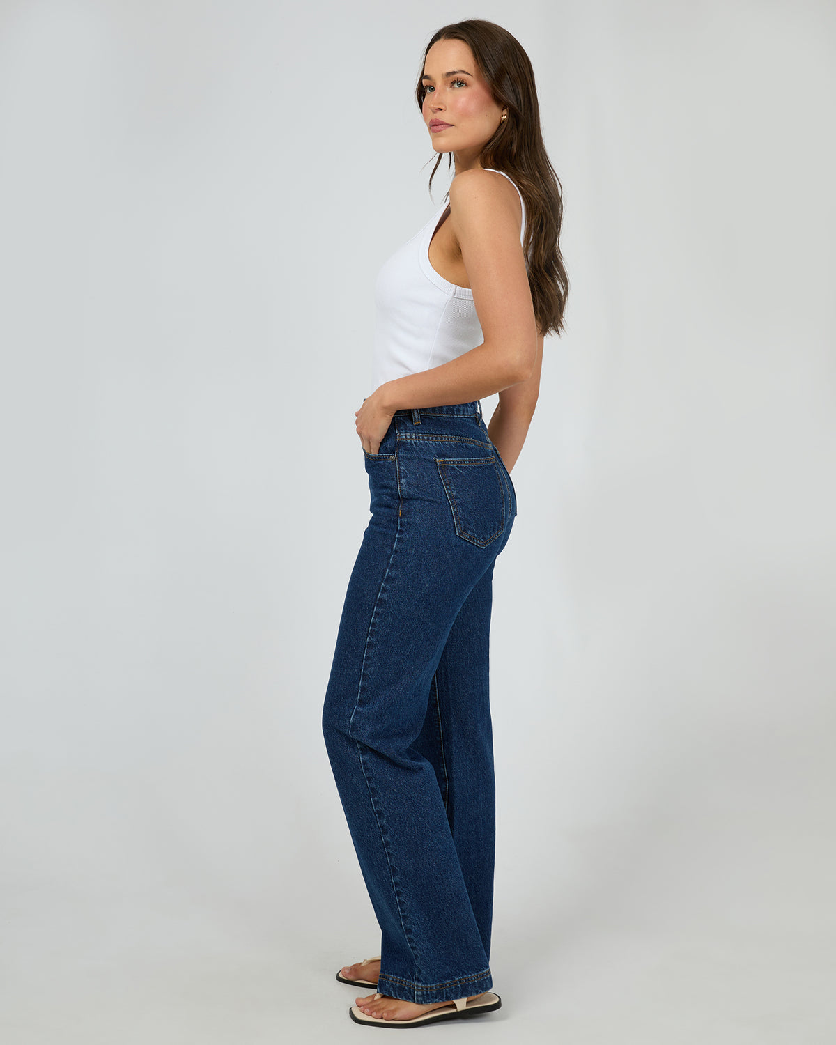 Hunter Wide Leg Jean Dark Blue