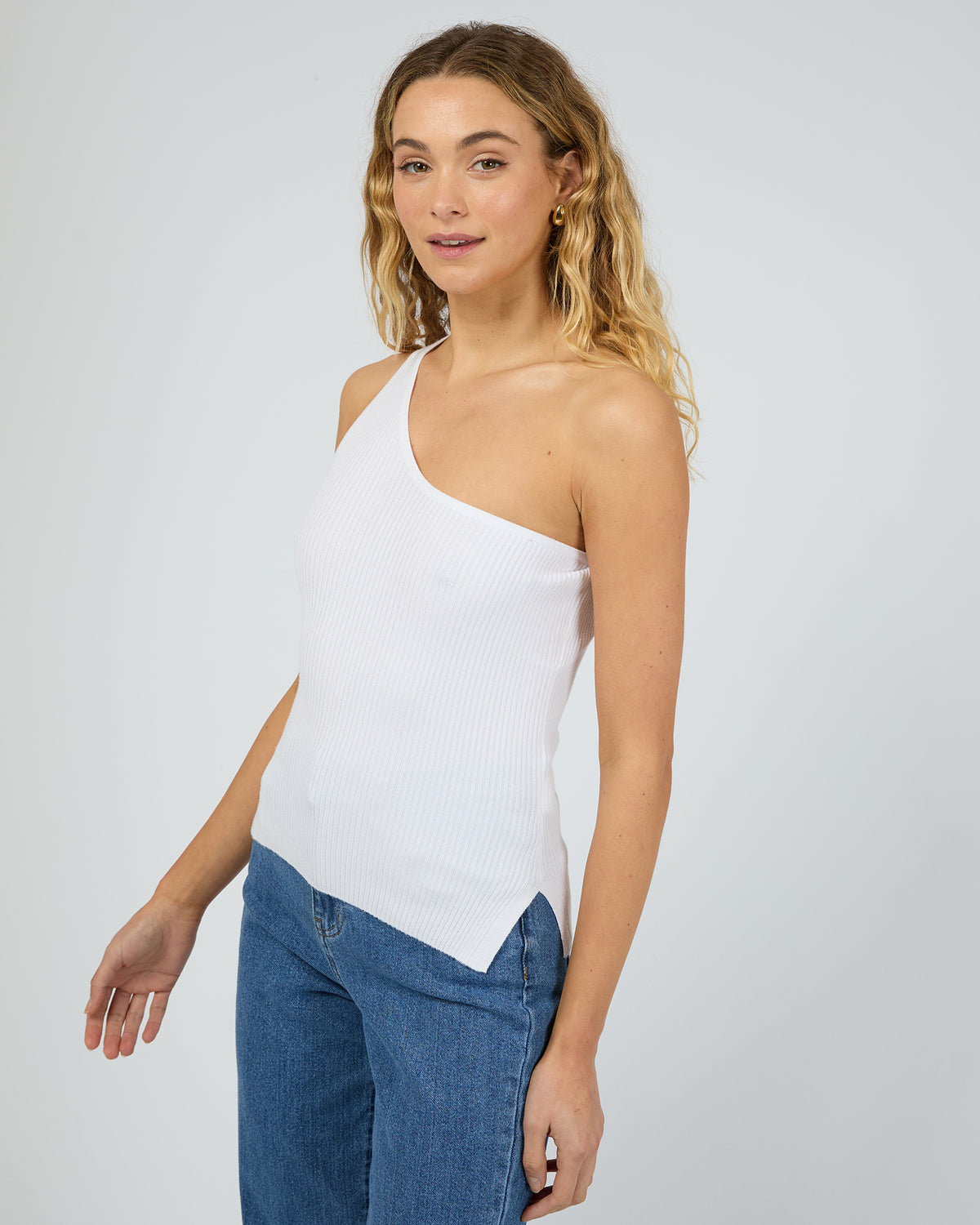 Dustin One Shoulder Top White