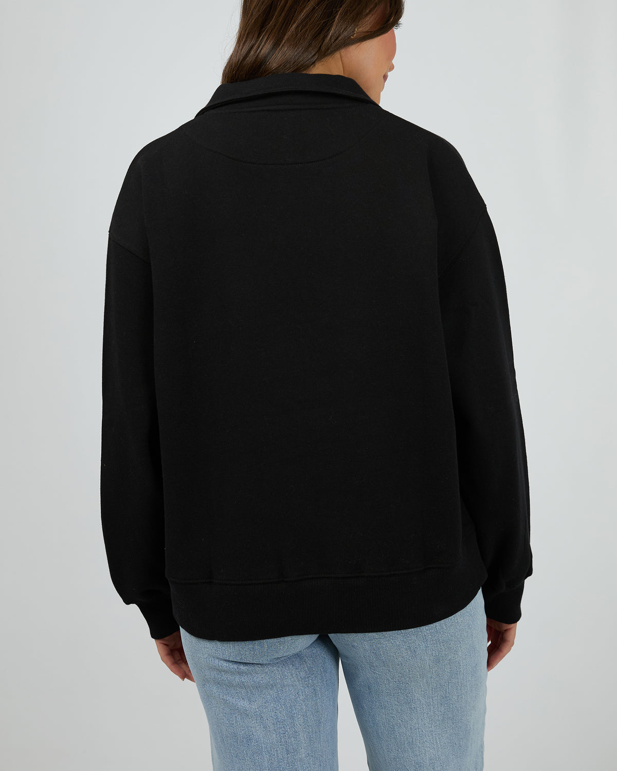 Silent Luxe 1/4 Zip Crew Black