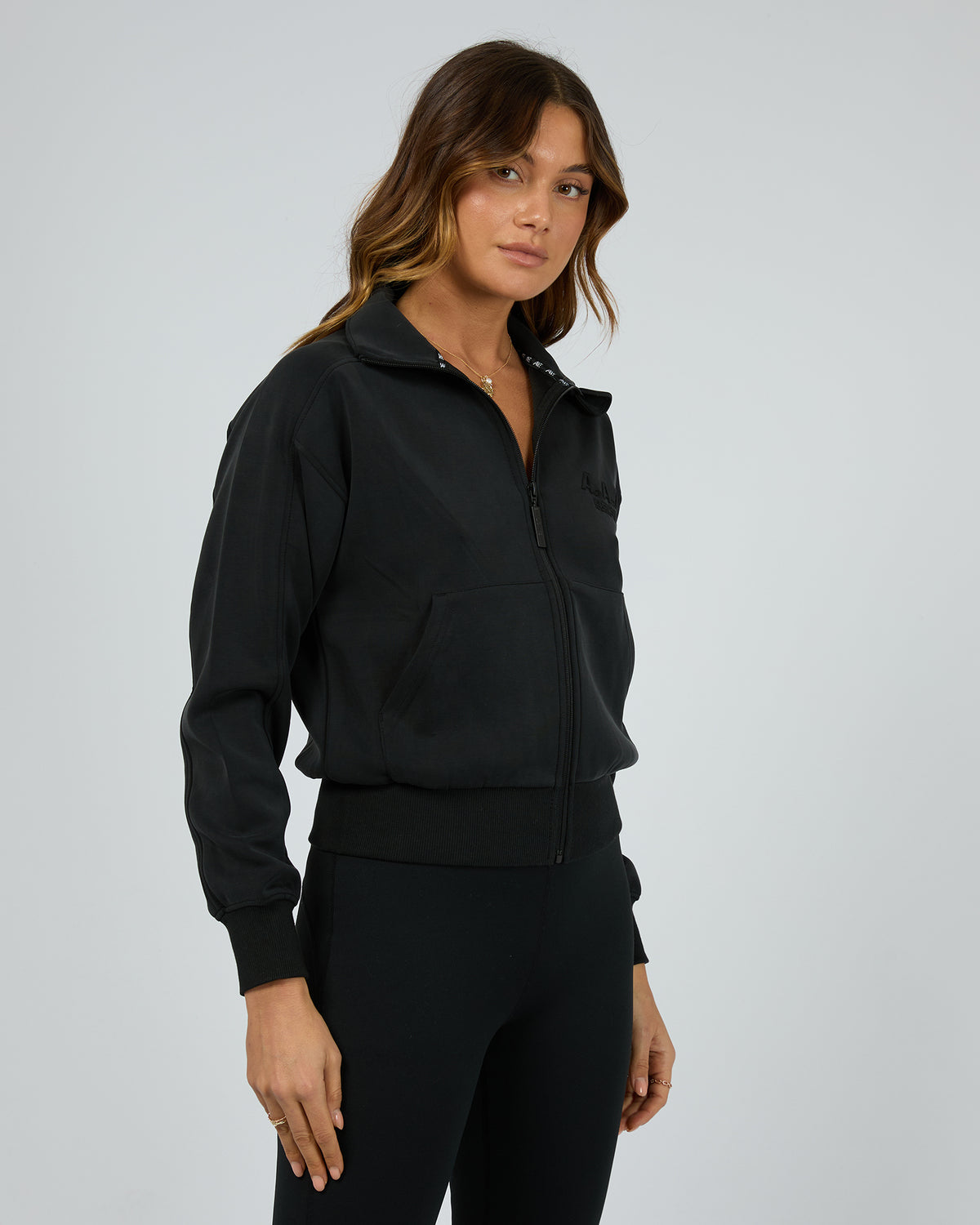 Luxe Active Zip Through Black