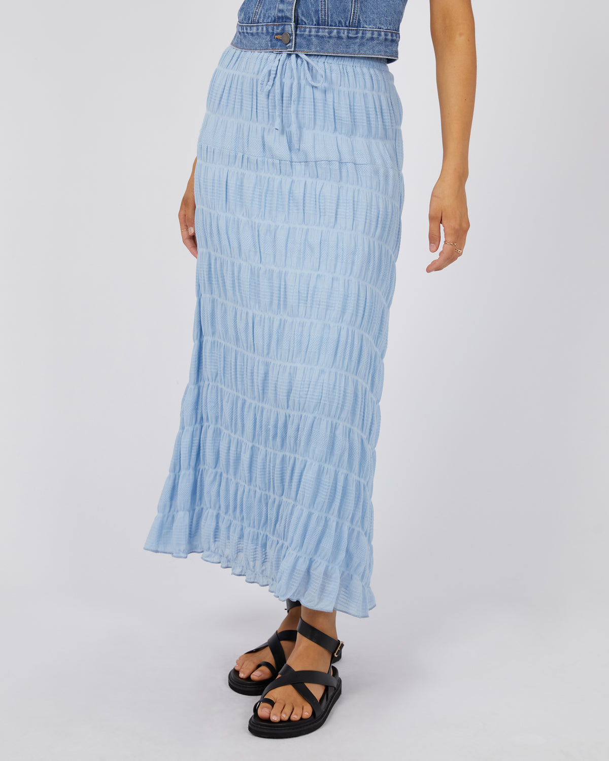 Maude Maxi Skirt Ocean Blue