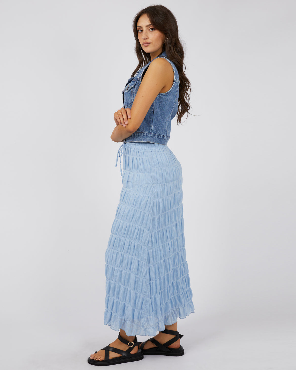 Maude Maxi Skirt Ocean Blue