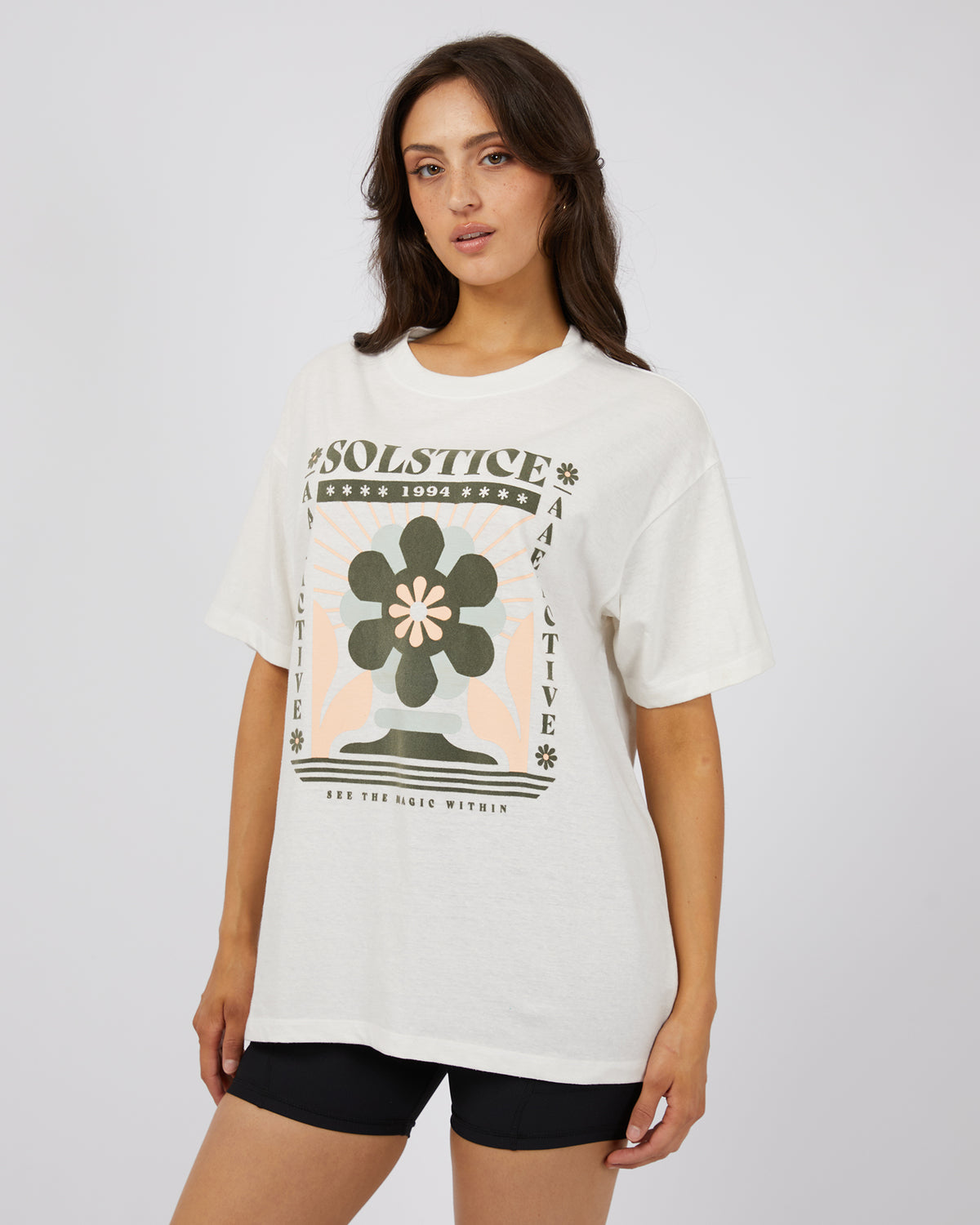 Active Solstice Oversized Tee Vintage White