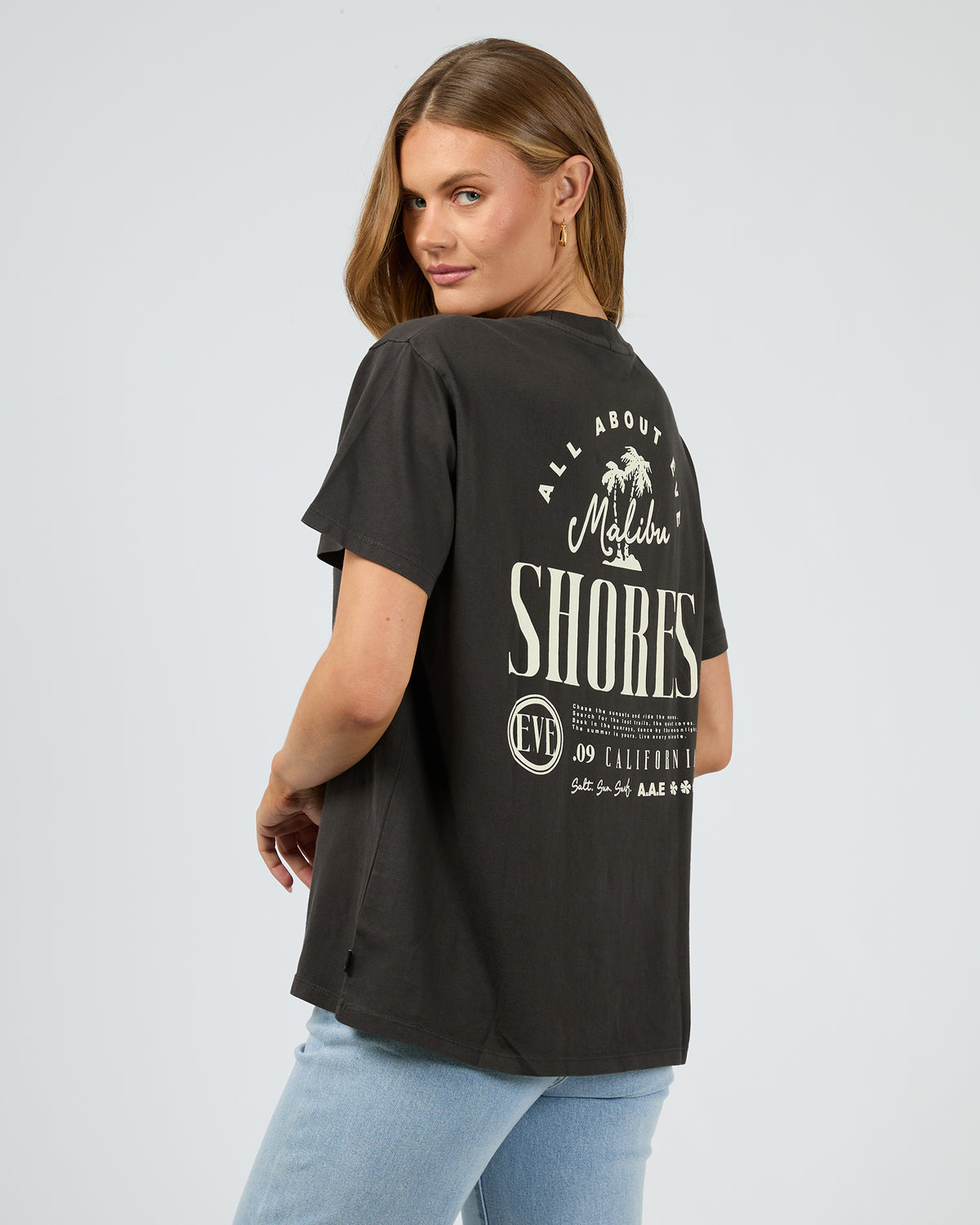 Malibu Shores Oversized Tee Washed Black