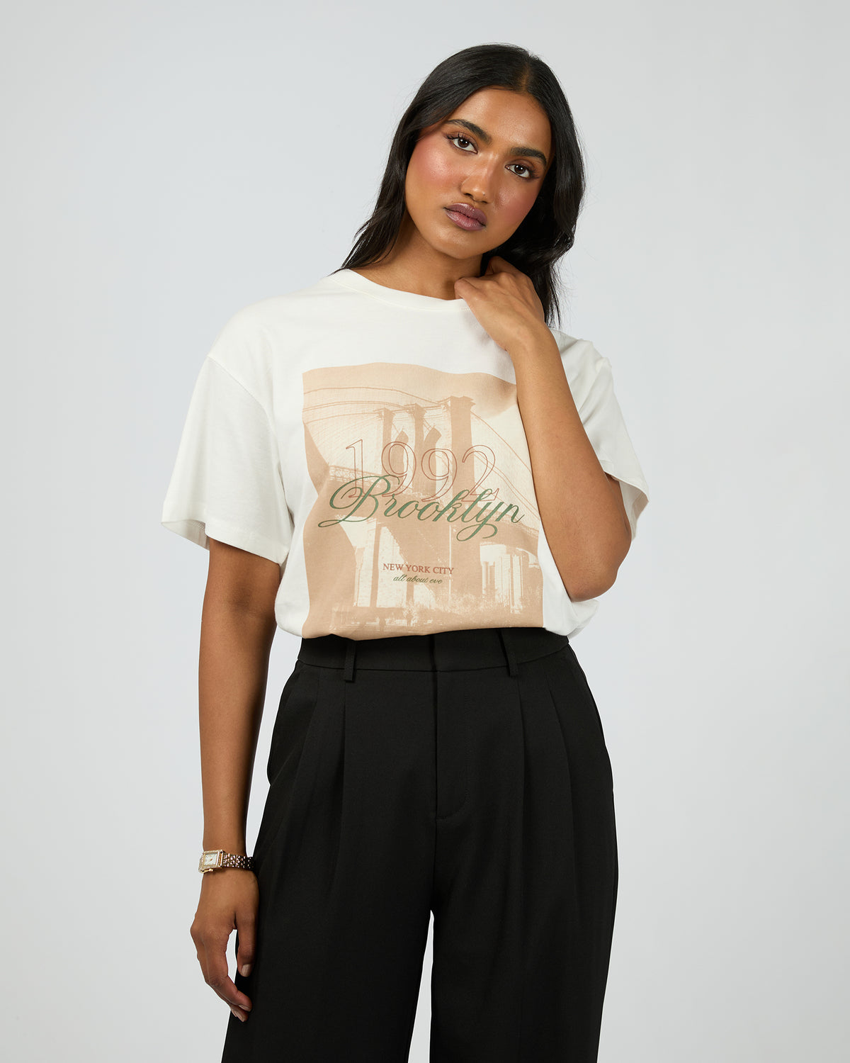 Brooklyn Oversized Tee Vintage White