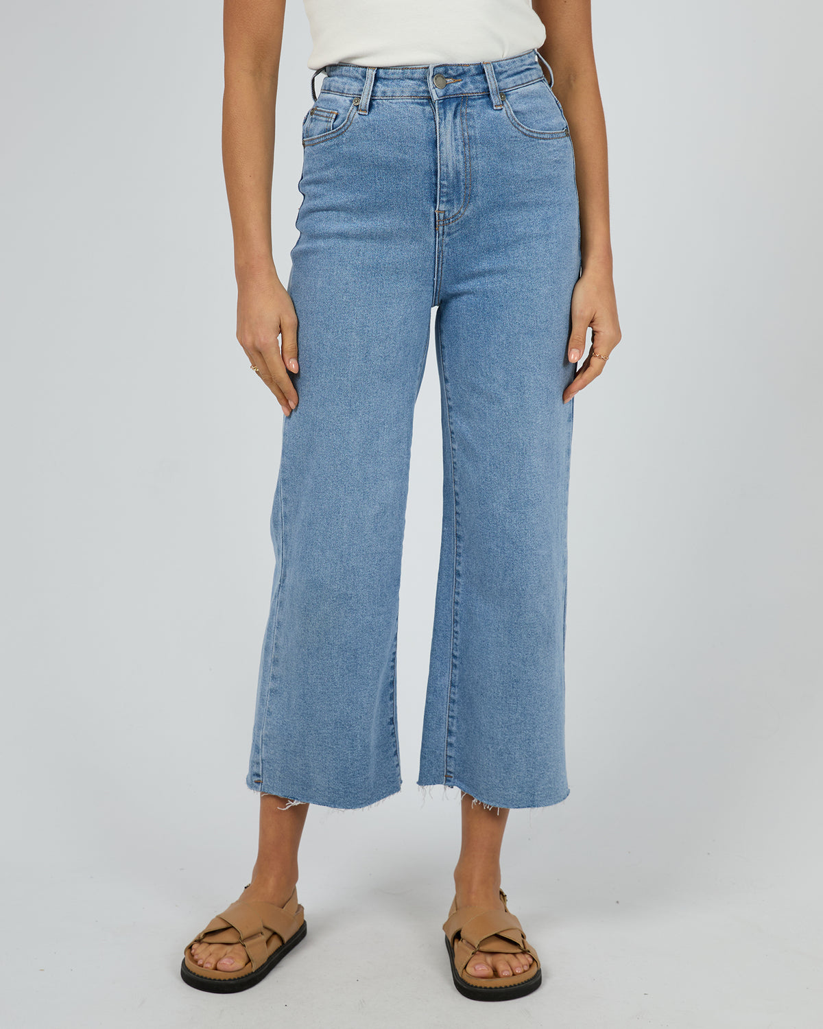 Charlie High Rise Wide Leg Jean Heritage Denim