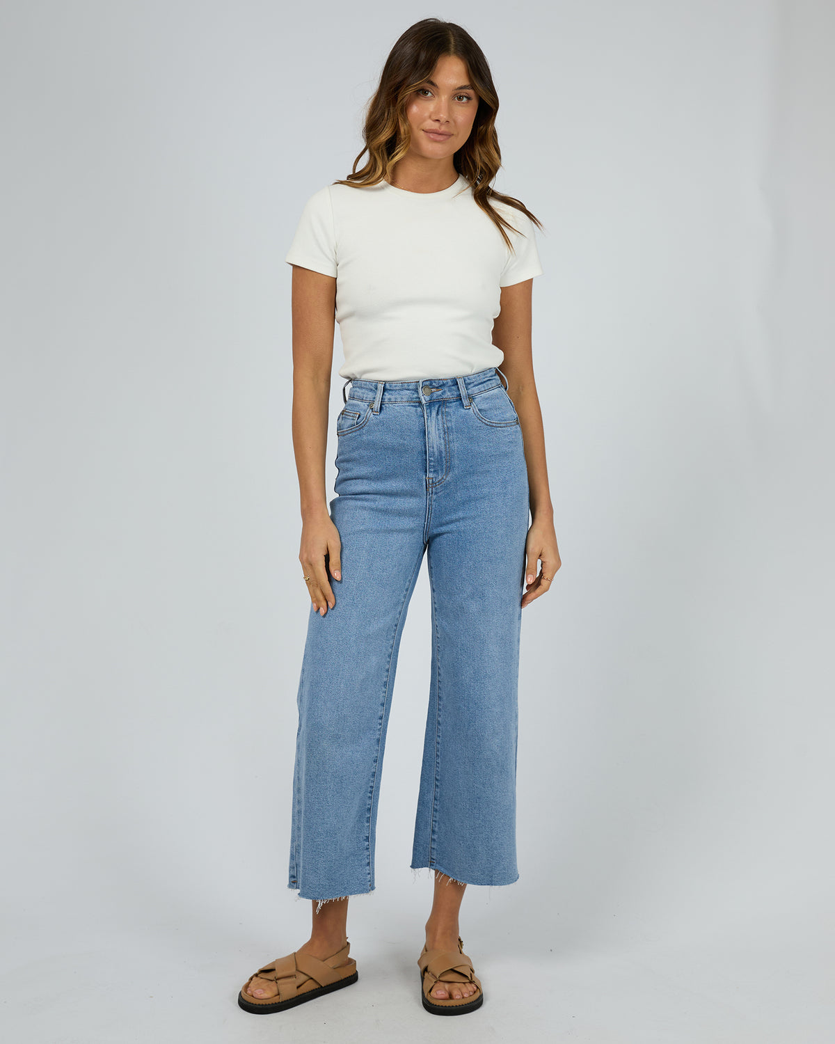 Charlie High Rise Wide Leg Jean Heritage Denim