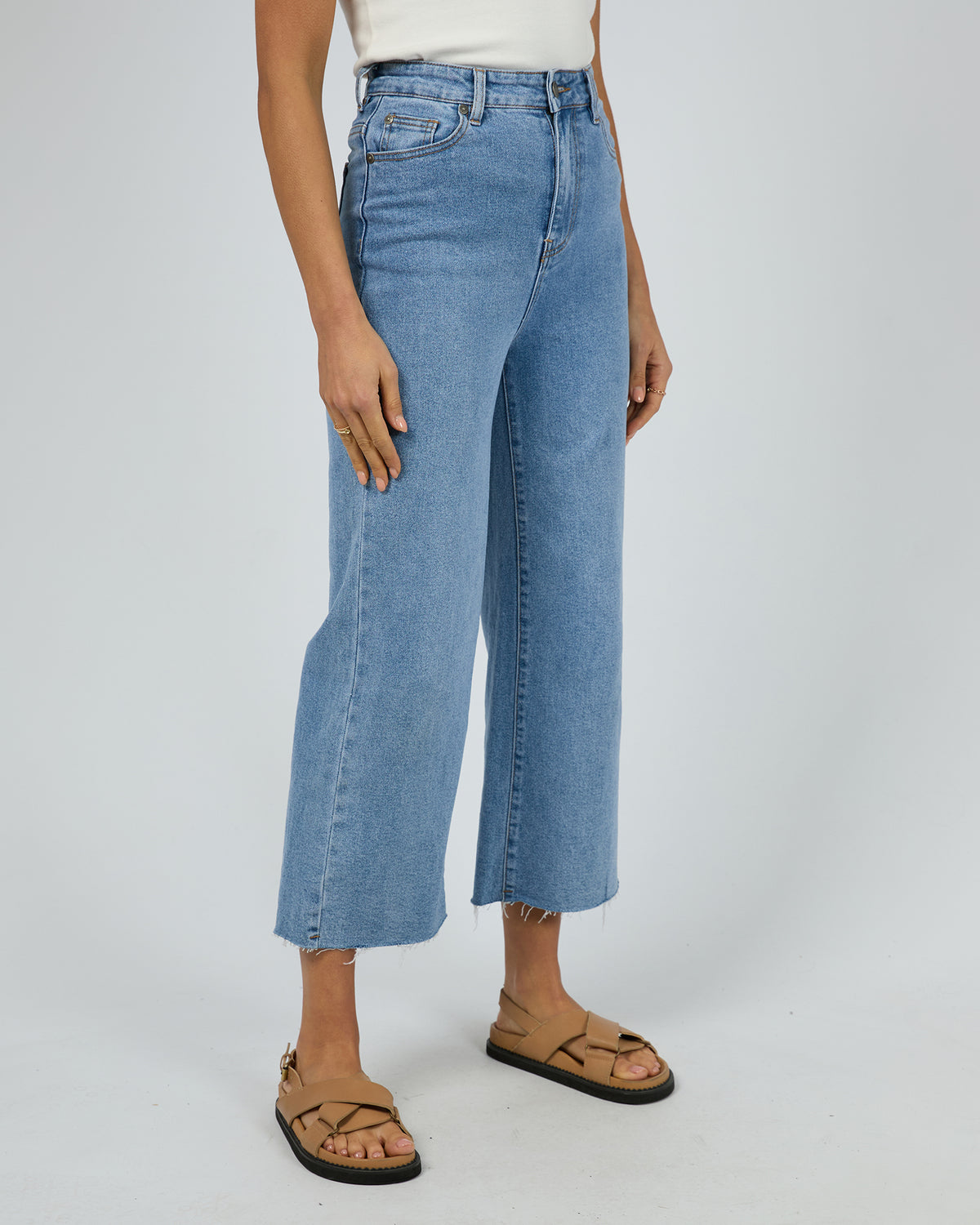 Charlie High Rise Wide Leg Jean Heritage Denim