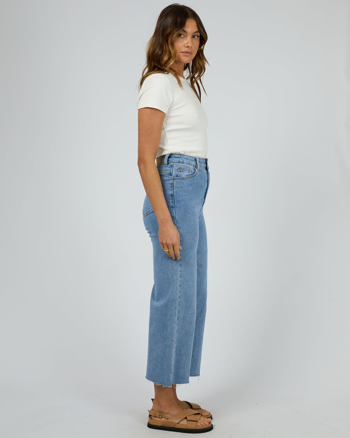 Charlie High Rise Wide Leg Jean Heritage Denim