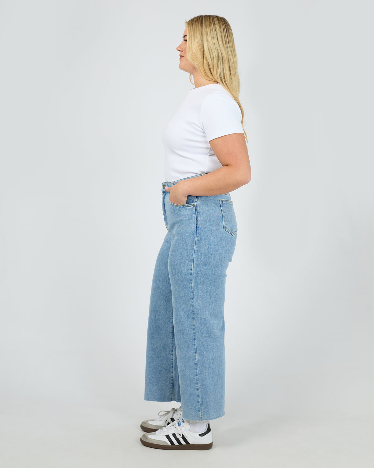 Charlie High Rise Wide Leg Jean Heritage Denim