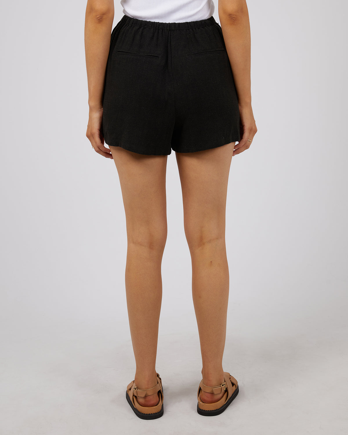 Luxe Linen Mini Short Black