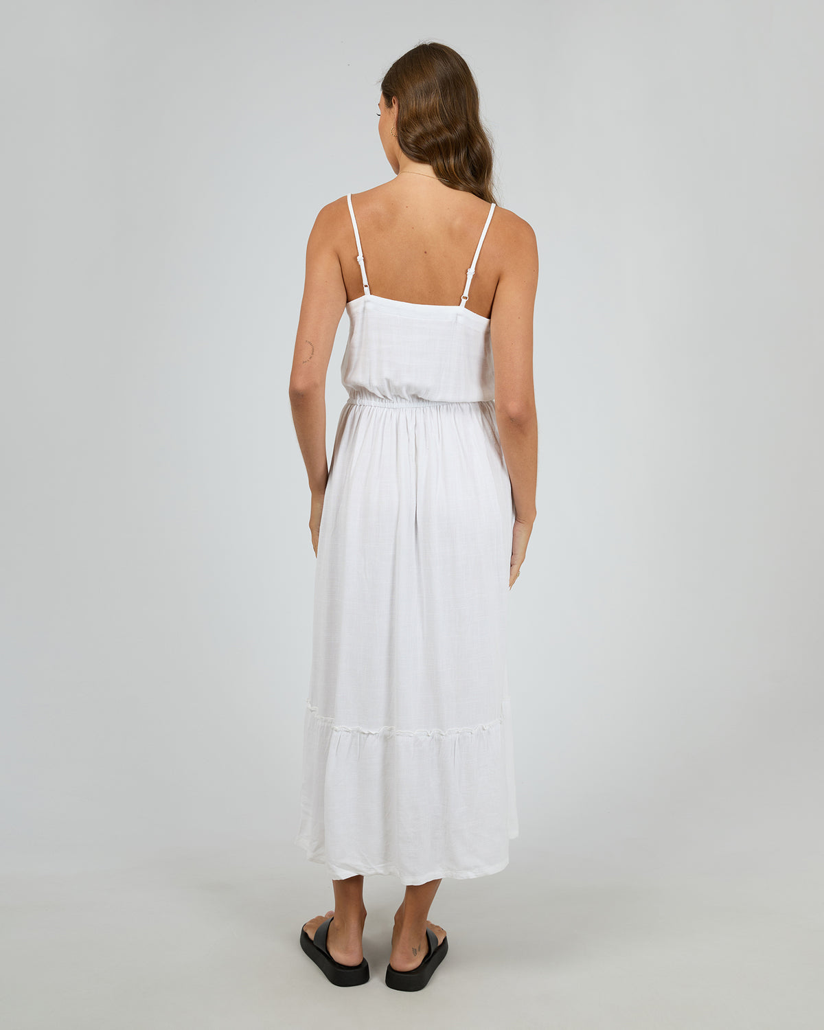 Luxe Linen Maxi Dress Vintage White