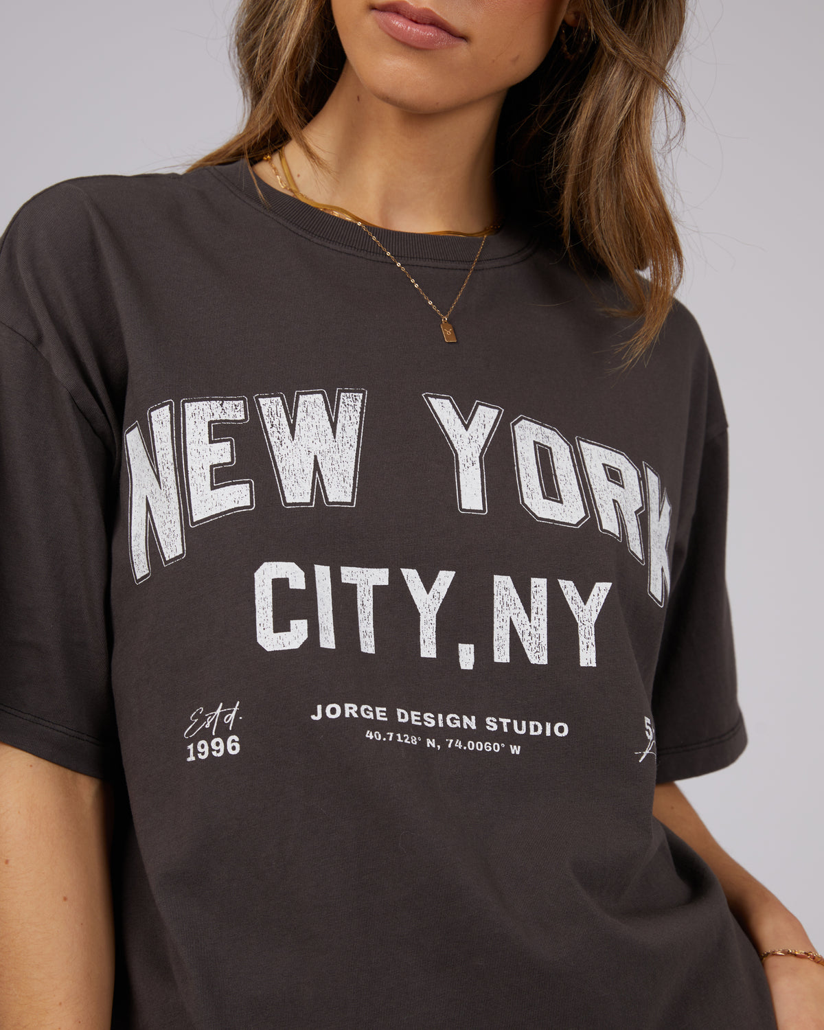 New York Tee Washed Black