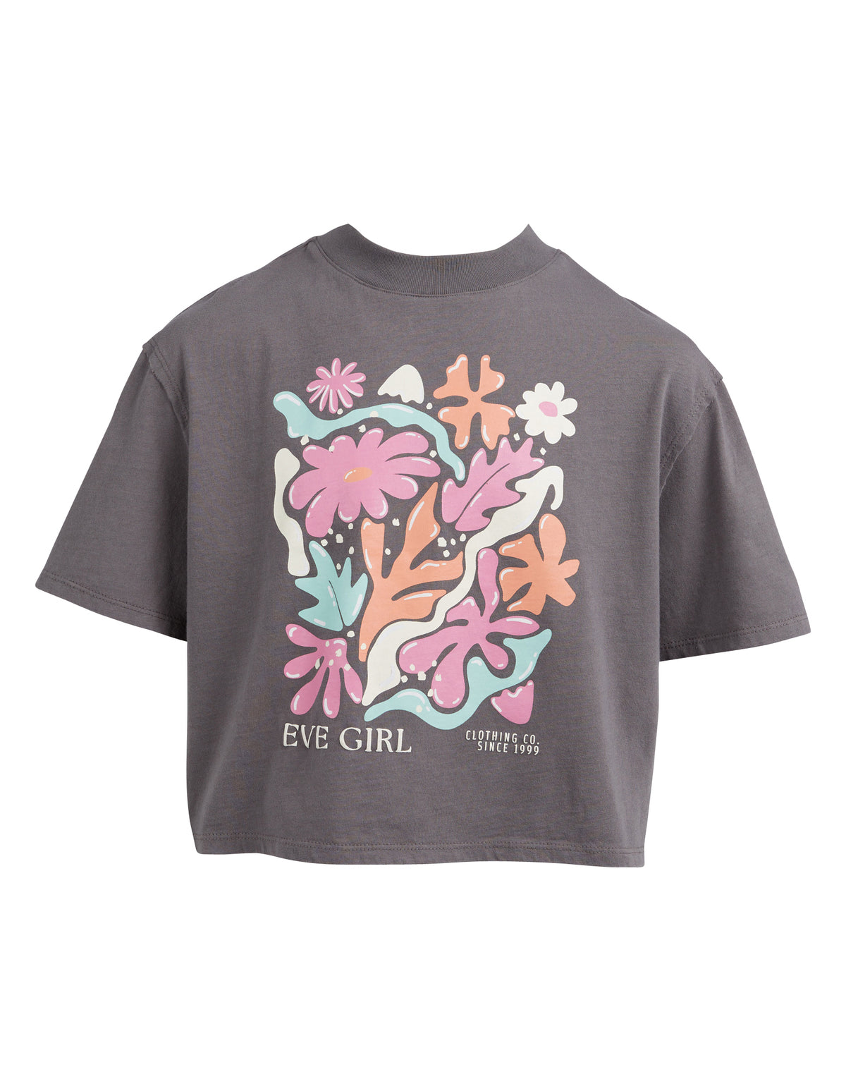 Teen Coral Garden Tee Charcoal