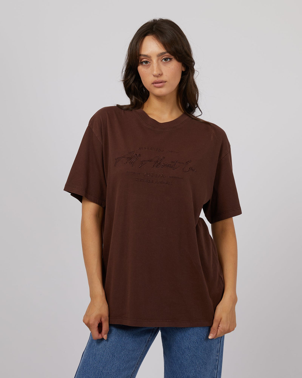 All About Eve-Classic Tee Brown-Edge Clothing