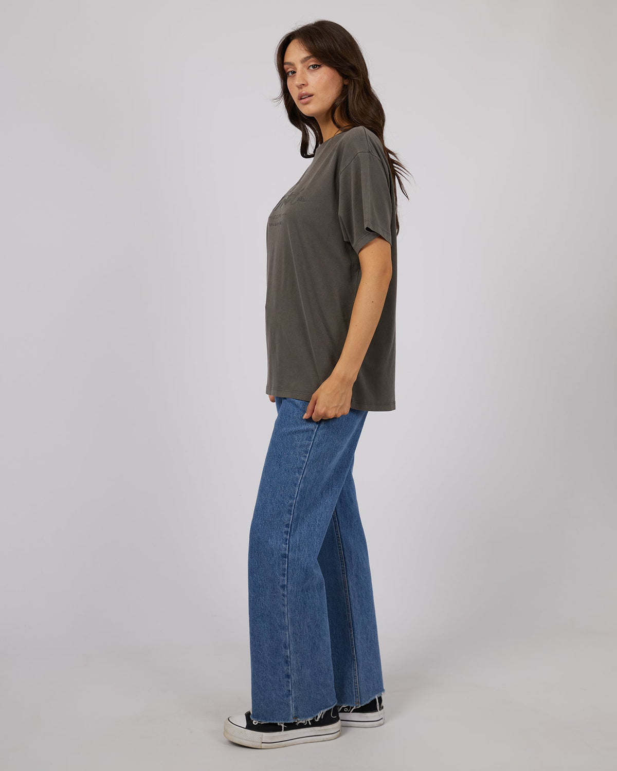 All About Eve-Classic Tee Charcoal-Edge Clothing