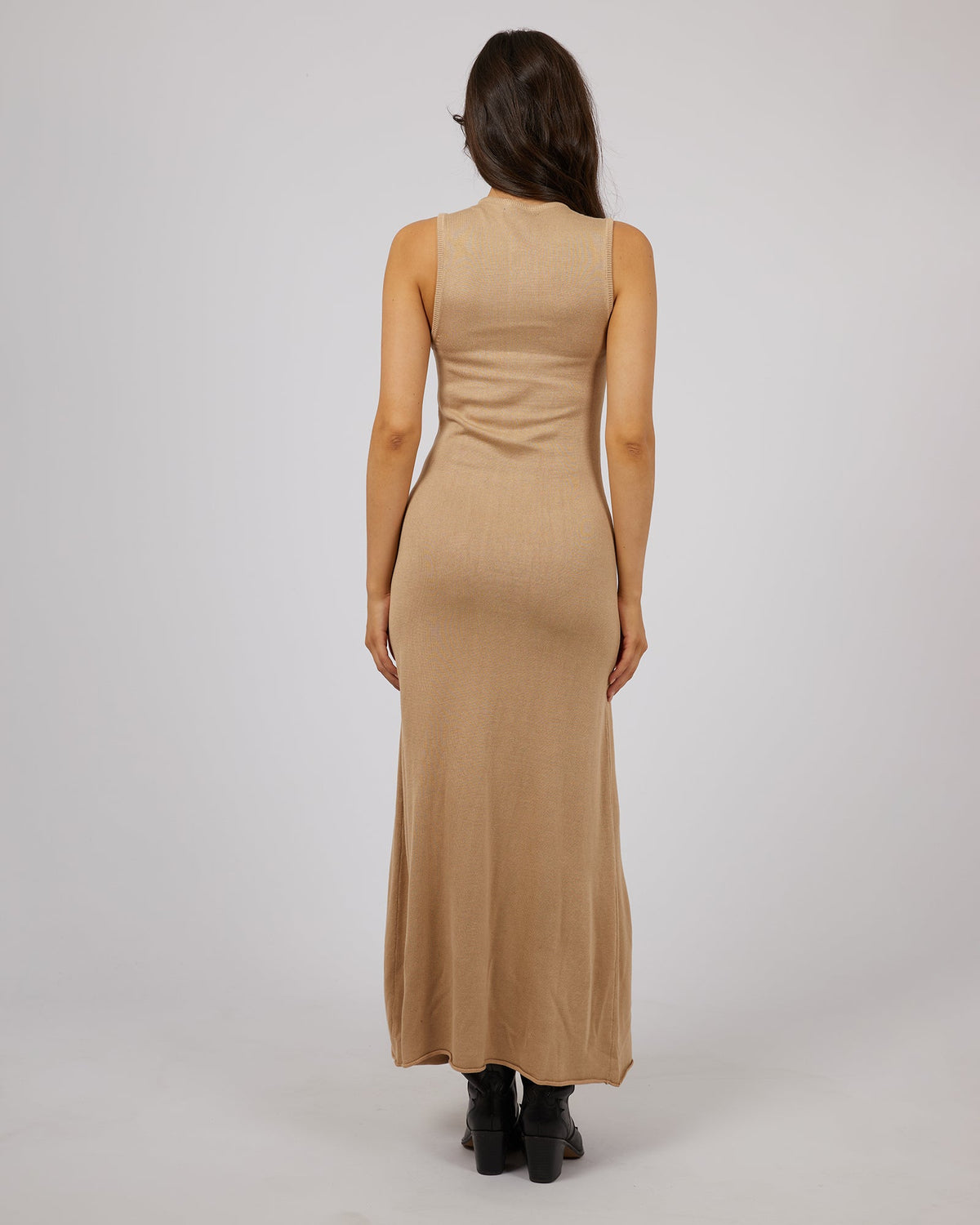 All About Eve-Eve Knit Maxi Tank Dress Oatmeal-Edge Clothing