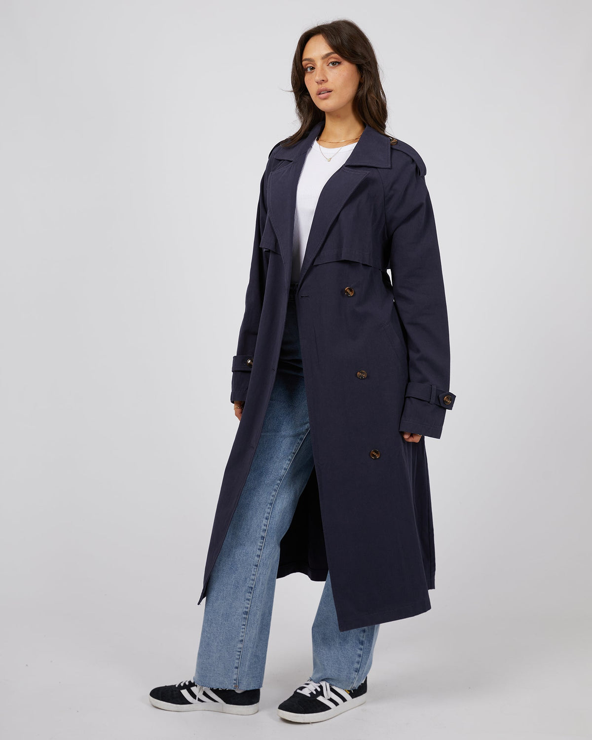 All About Eve-Eve Trench Coat Navy-Edge Clothing