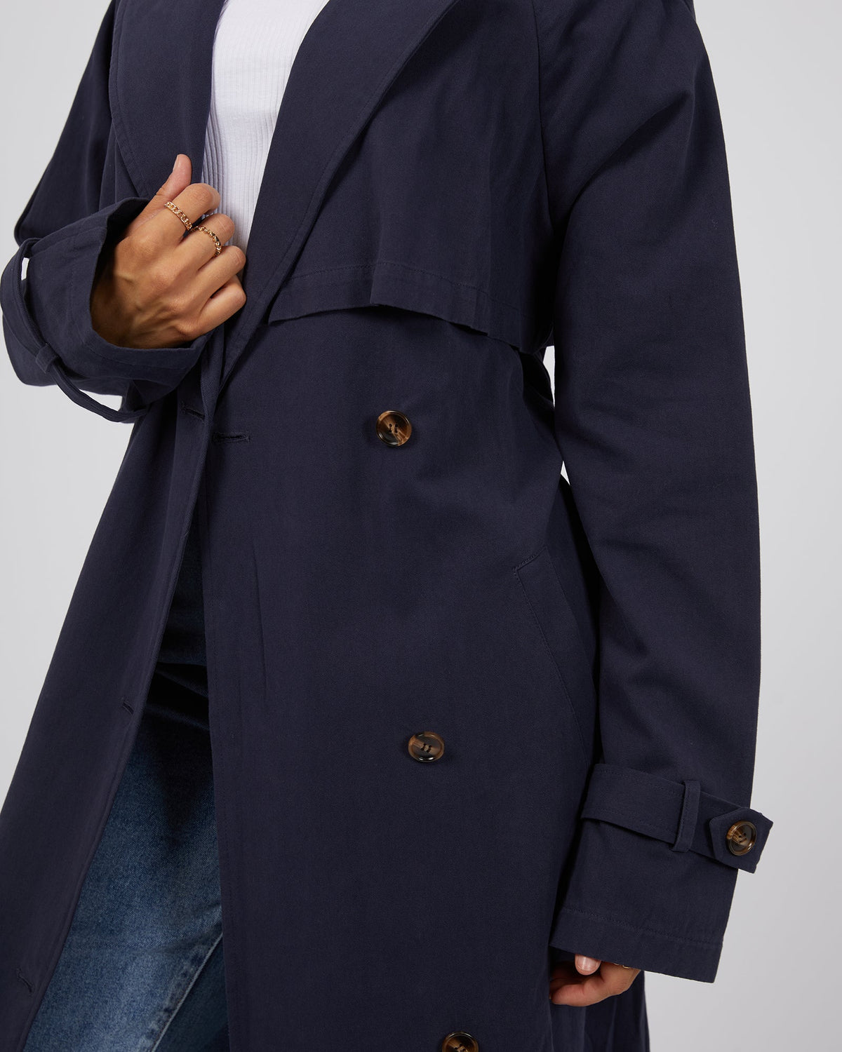 All About Eve-Eve Trench Coat Navy-Edge Clothing