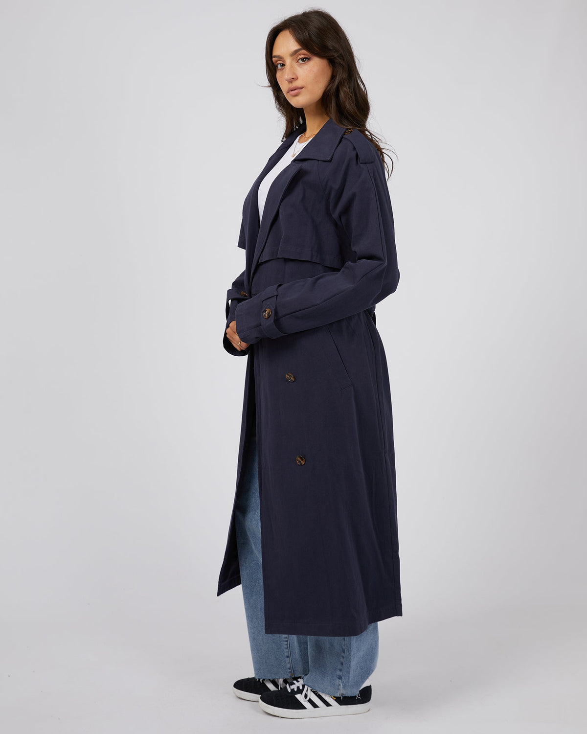 All About Eve-Eve Trench Coat Navy-Edge Clothing