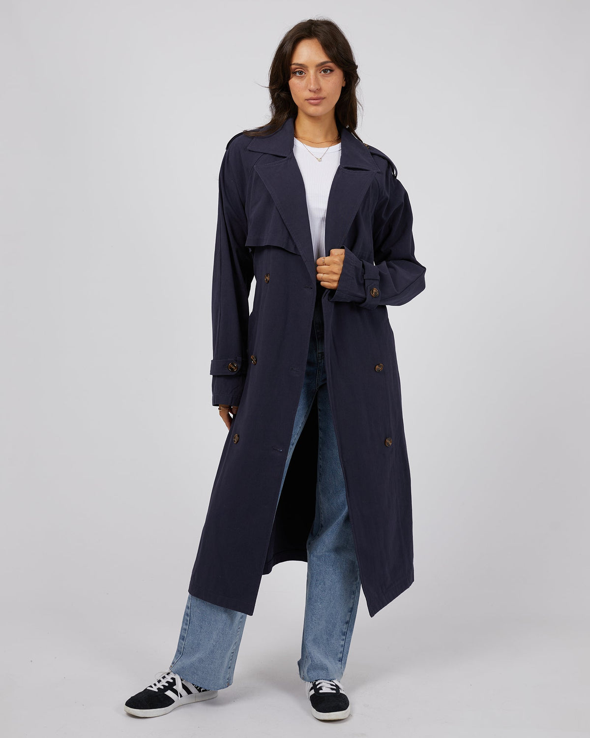 All About Eve-Eve Trench Coat Navy-Edge Clothing