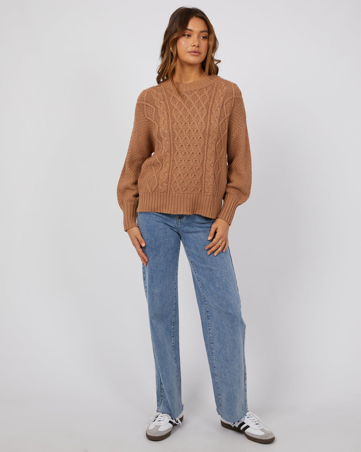 All About Eve-Rue Knit Sweater Tan-Edge Clothing