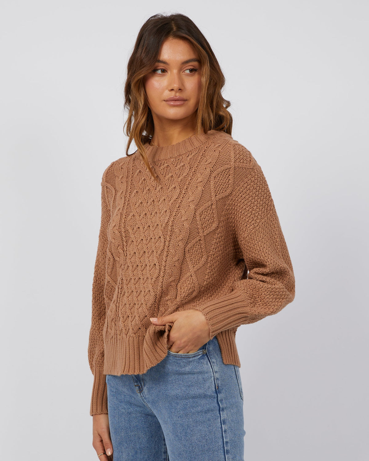 All About Eve-Rue Knit Sweater Tan-Edge Clothing