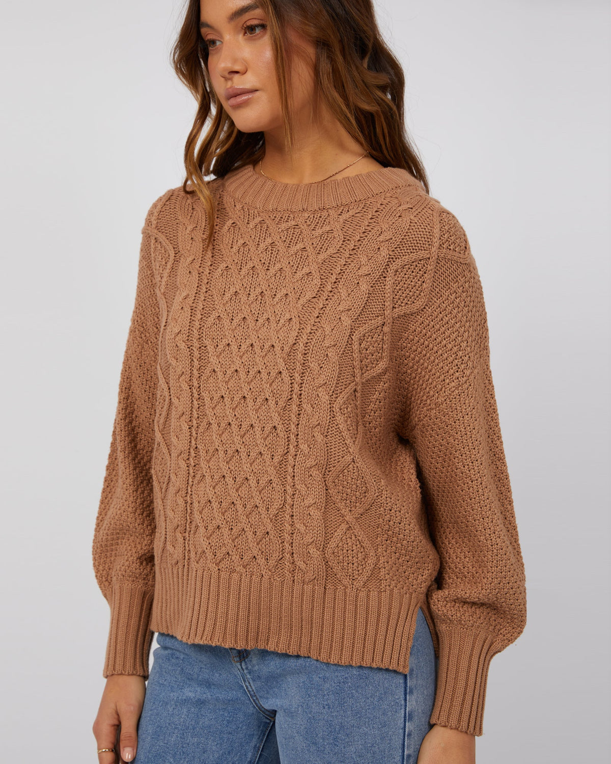 All About Eve-Rue Knit Sweater Tan-Edge Clothing