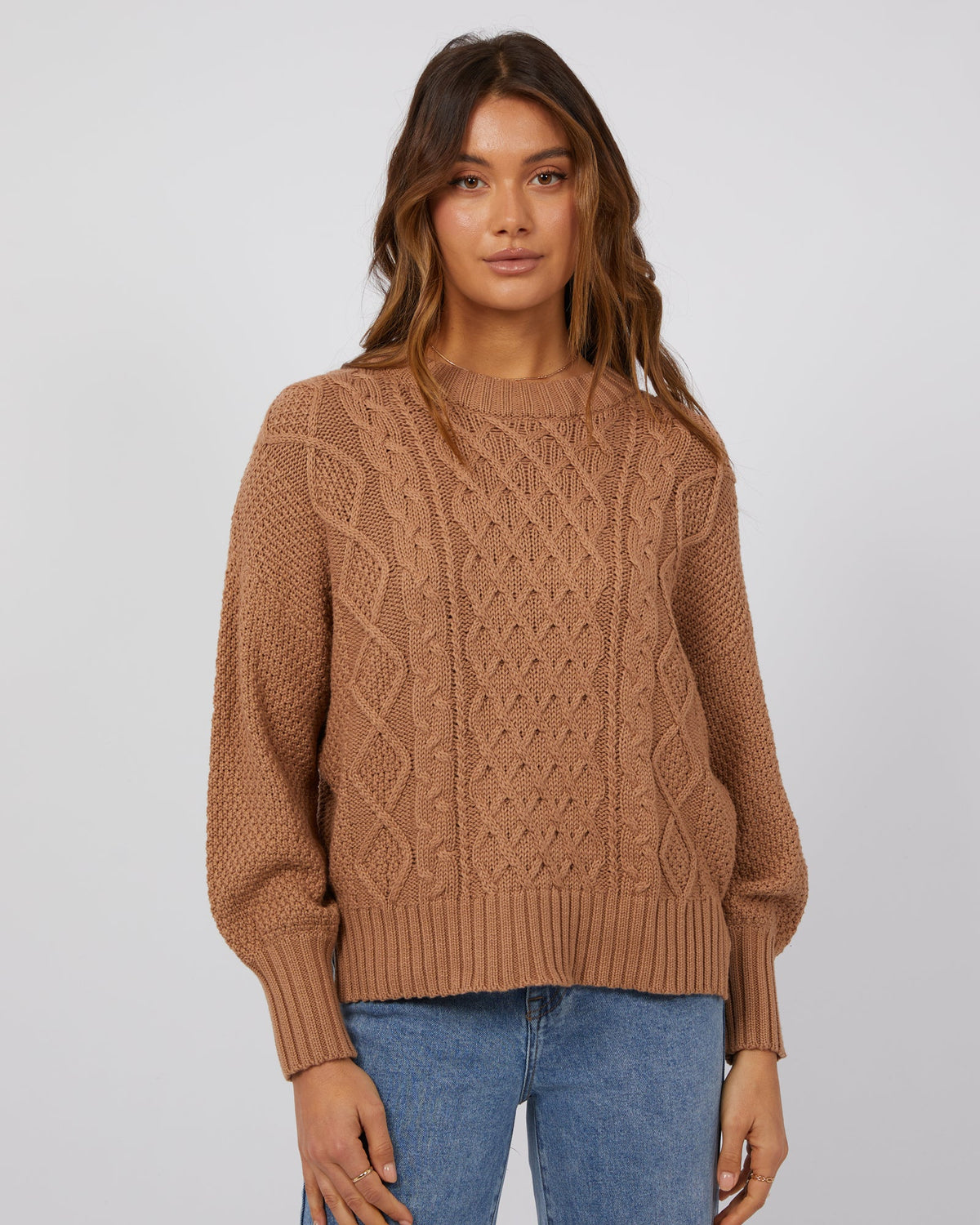 All About Eve-Rue Knit Sweater Tan-Edge Clothing