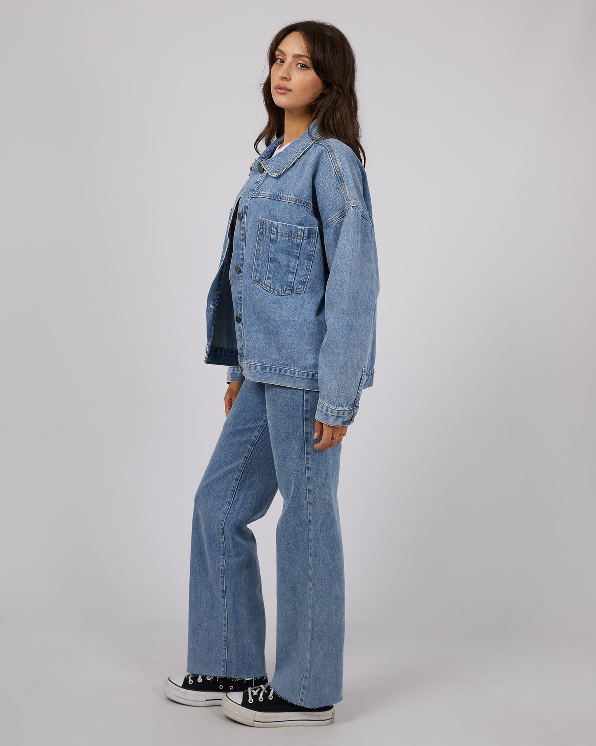 All About Eve-Sydney Denim Jacket Light Blue-Edge Clothing