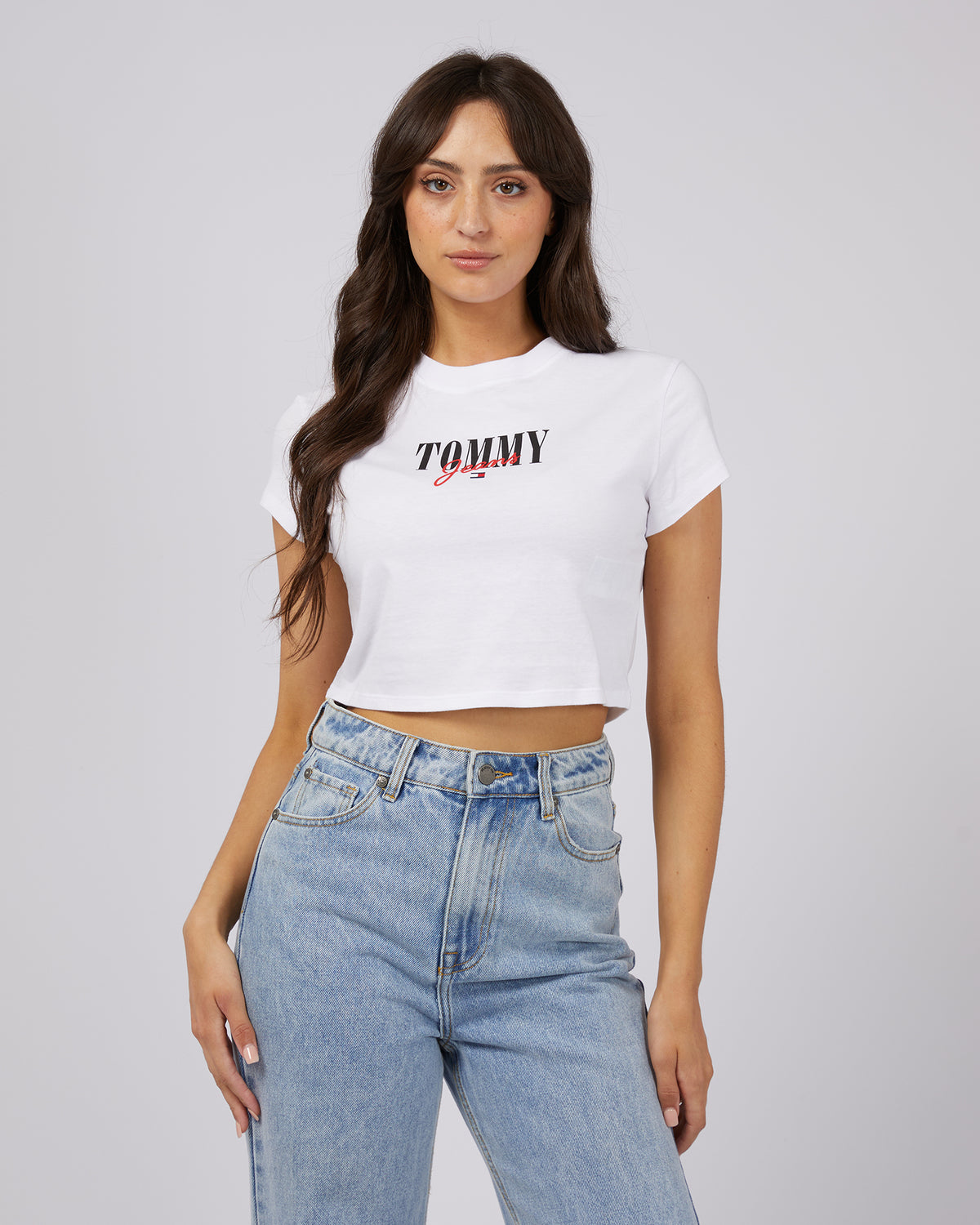 Baby Cropped Essential Logo Tee White