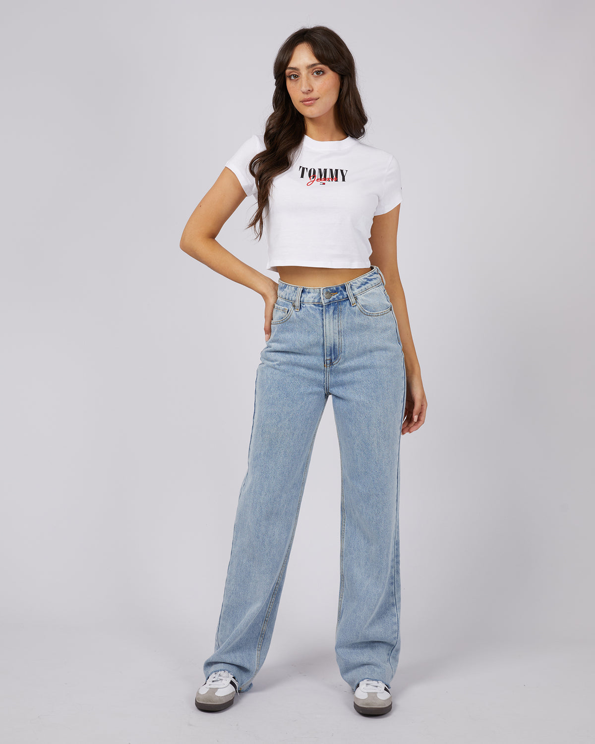 Baby Cropped Essential Logo Tee White