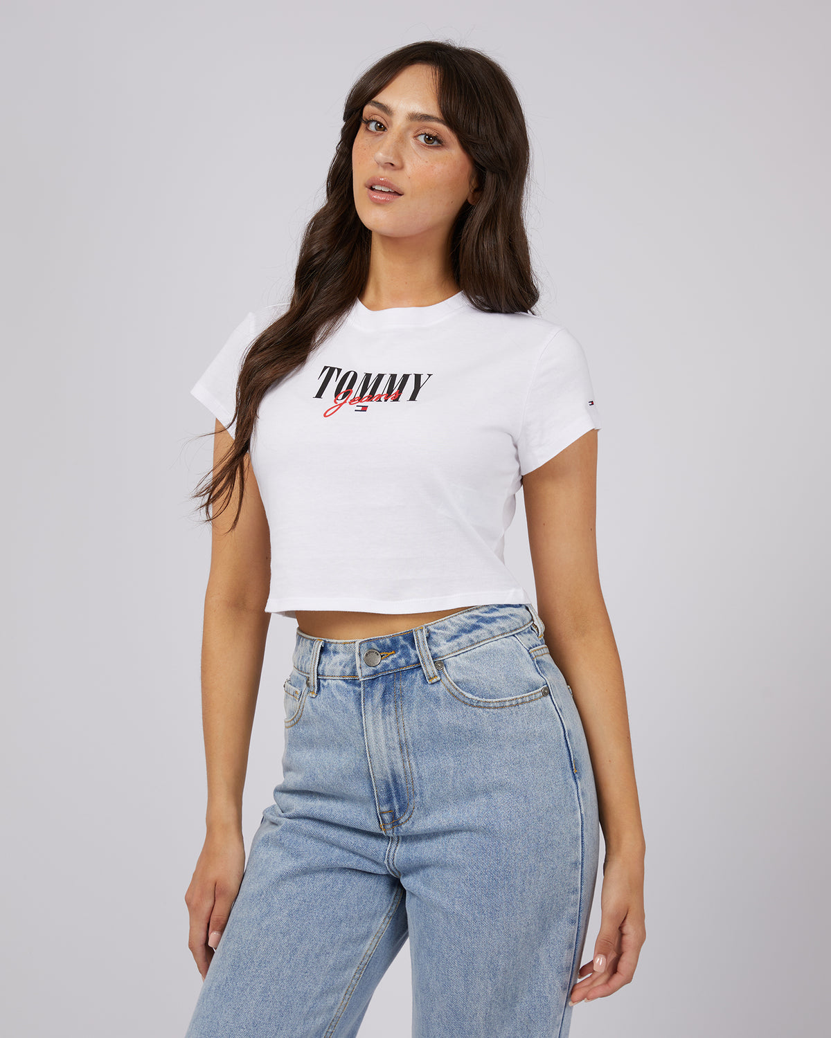 Baby Cropped Essential Logo Tee White