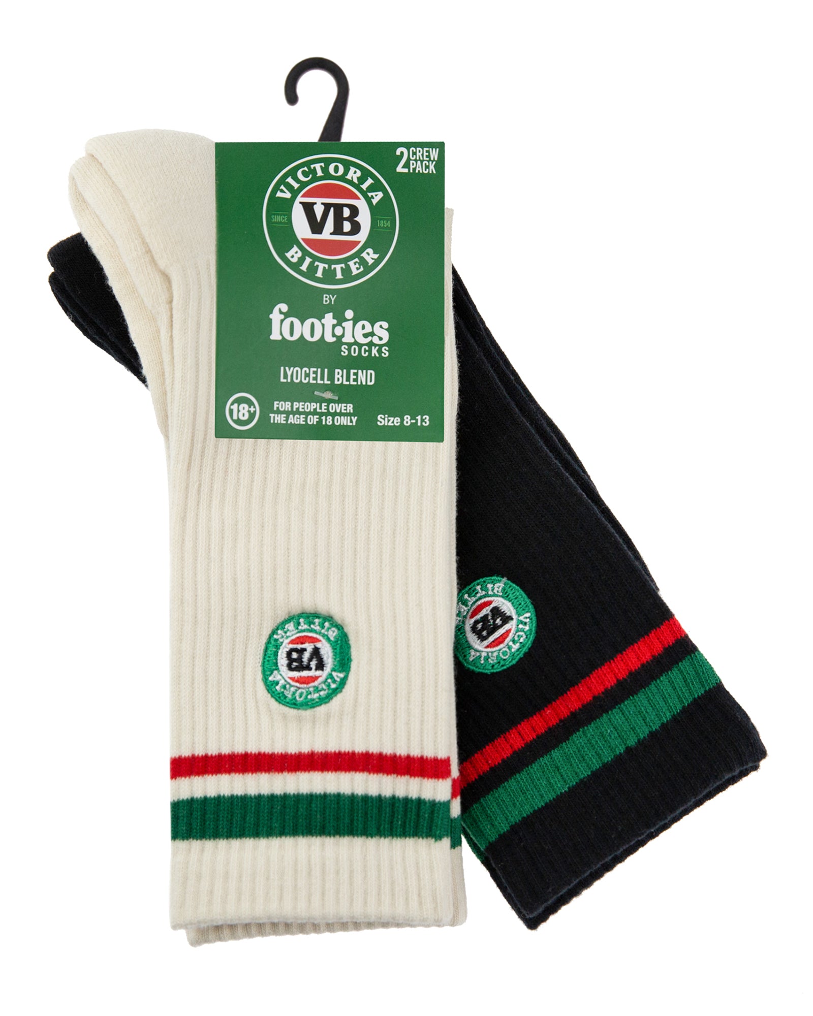 Vb Logo Sneaker Sock   2 Pack Black Cream