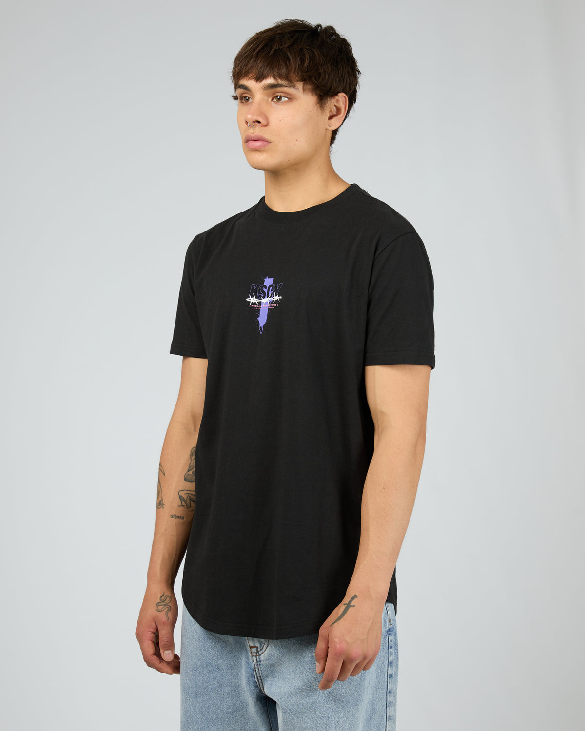 Zingify Dual Curved Tee Jet Black