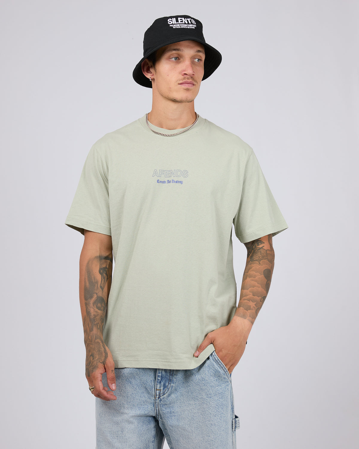 Creator   Recycled Retro Fit Tee Eucalyptus