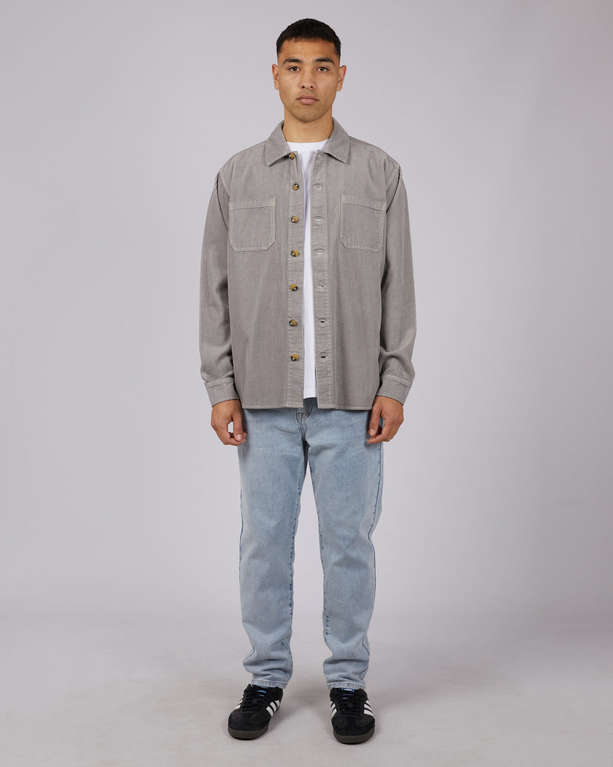 Silent Theory-Cord Over Shirt Grey-Edge Clothing