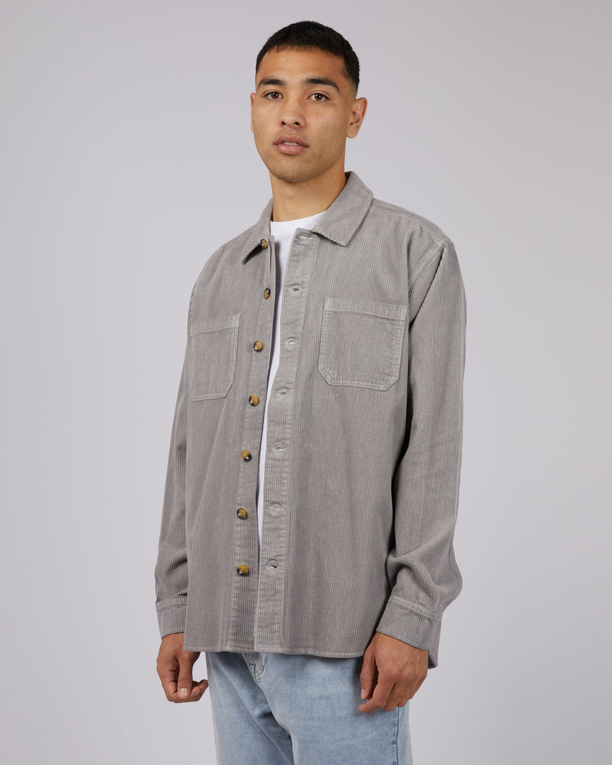 Silent Theory-Cord Over Shirt Grey-Edge Clothing