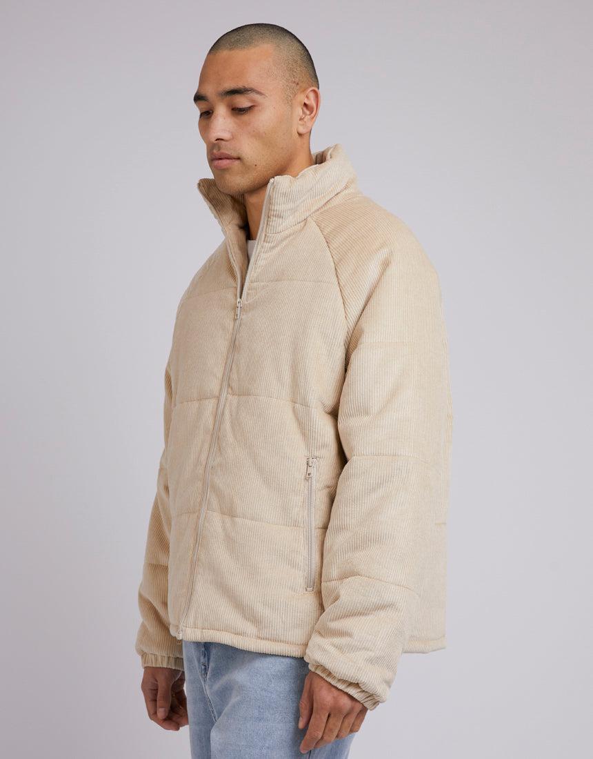 Silent Theory-Cord Puffer Jacket Tan-Edge Clothing