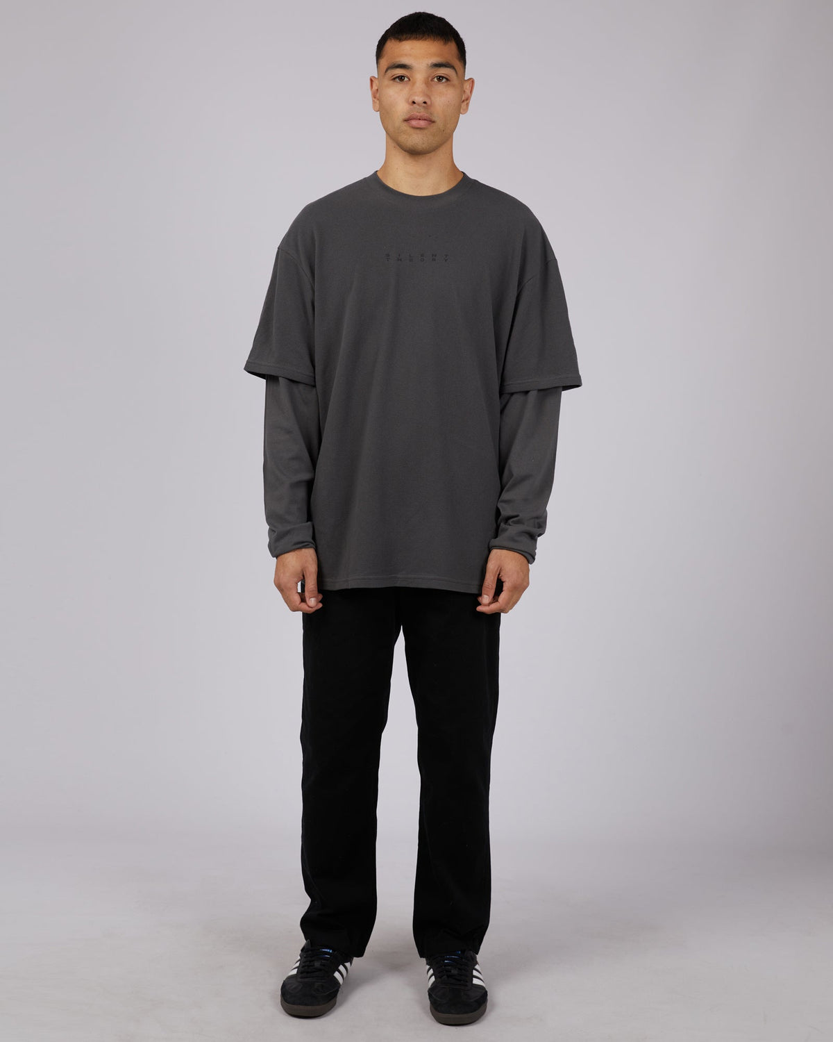 Silent Theory-Dual Tee Charcoal-Edge Clothing