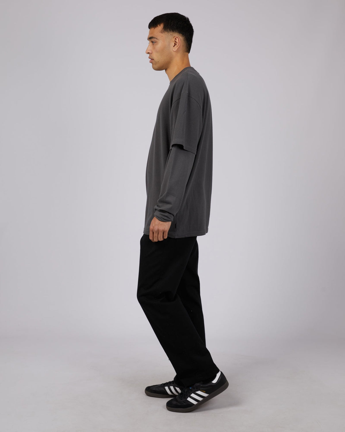 Silent Theory-Dual Tee Charcoal-Edge Clothing