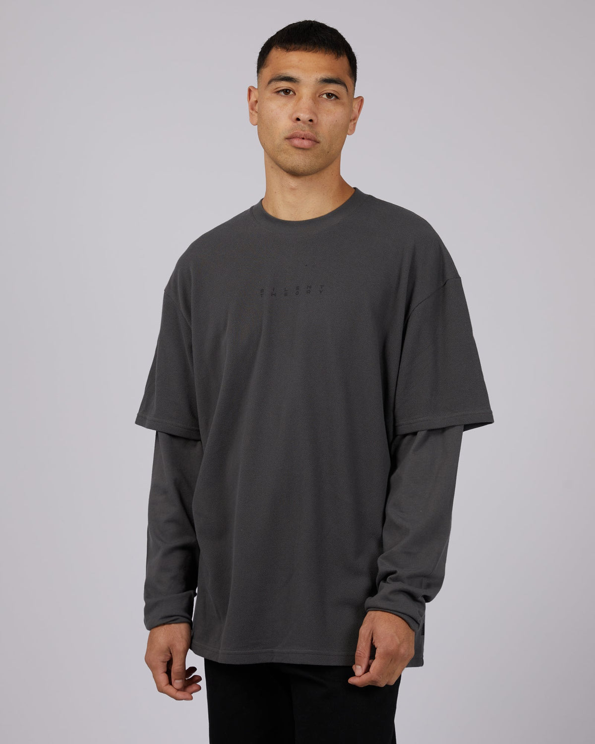 Silent Theory-Dual Tee Charcoal-Edge Clothing