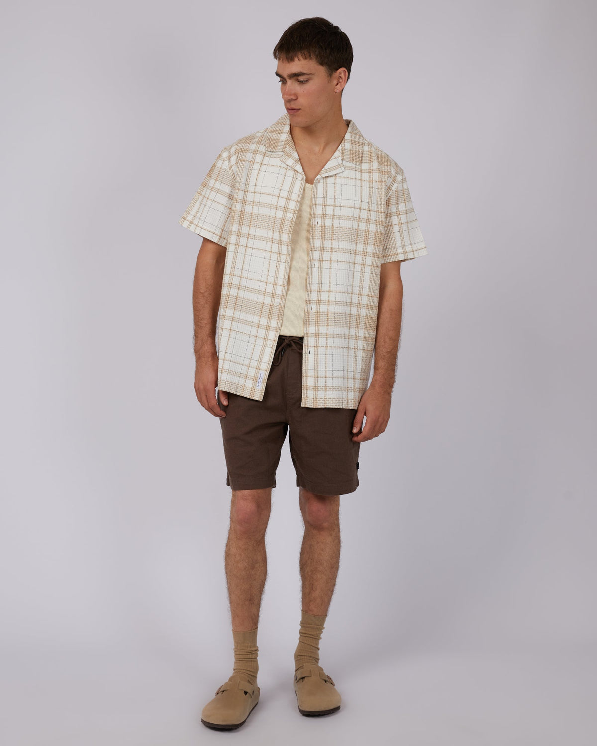 Silent Theory-Jacob Ss Shirt Beige-Edge Clothing