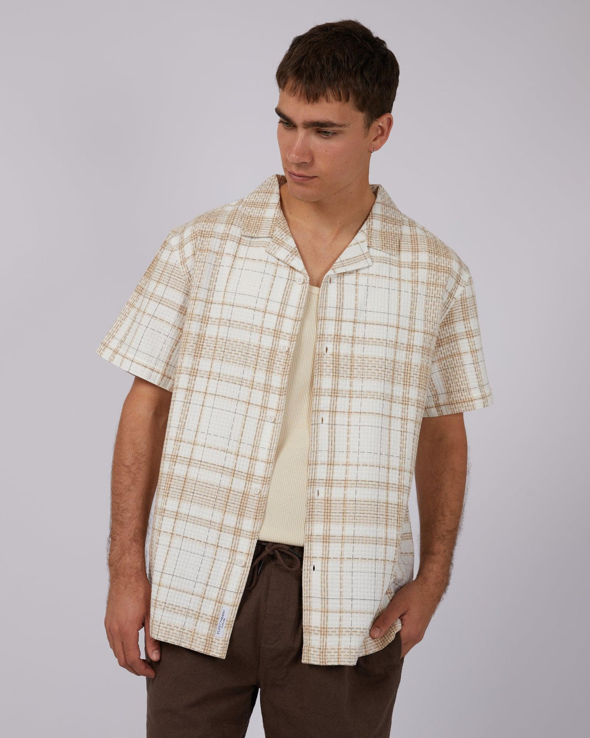 Silent Theory-Jacob Ss Shirt Beige-Edge Clothing