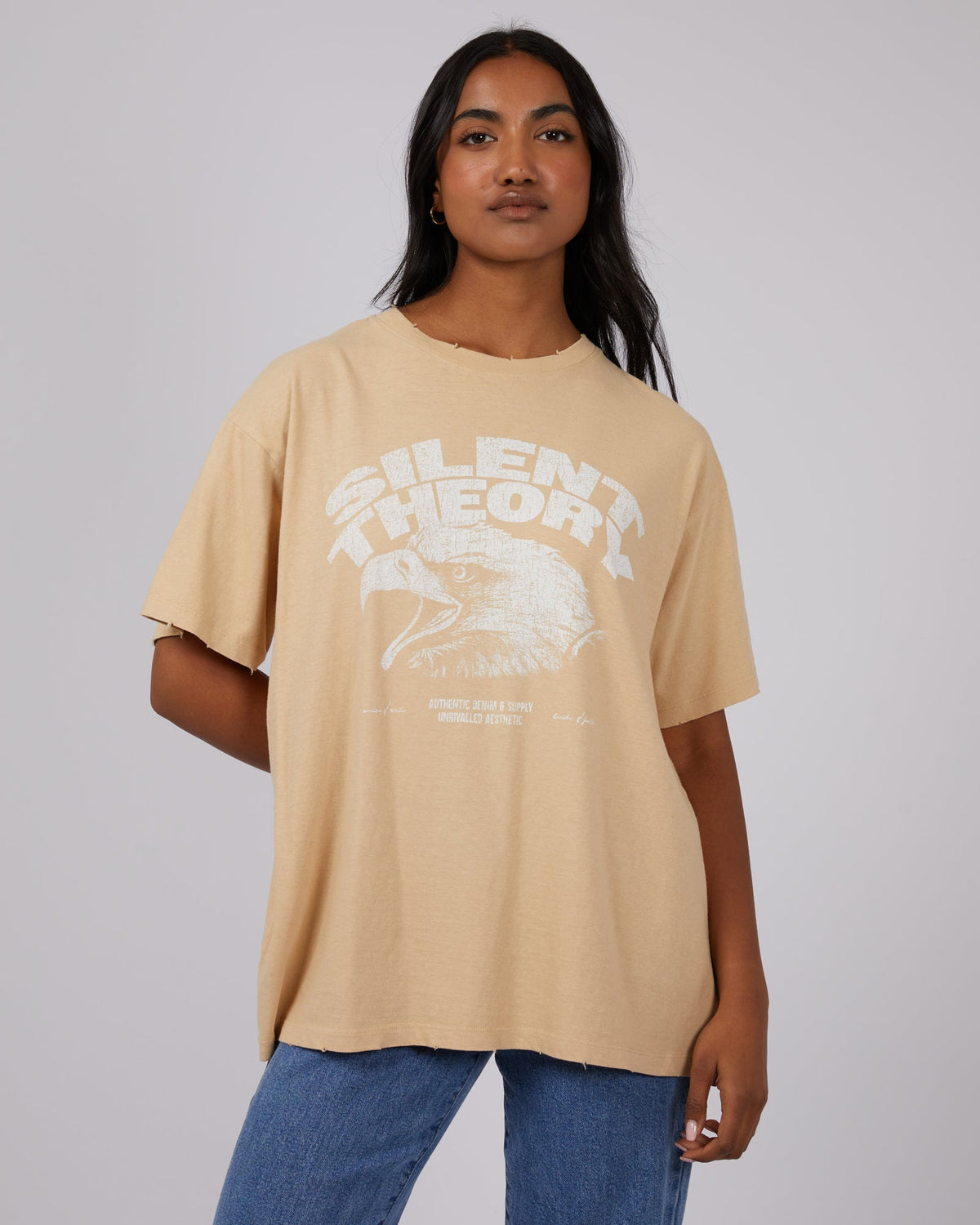 Silent Theory Ladies-Backstage Tee Oatmeal-Edge Clothing