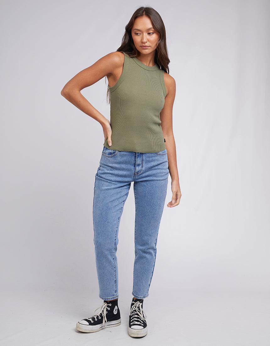 Silent Theory Ladies-Greta Tank Khaki-Edge Clothing