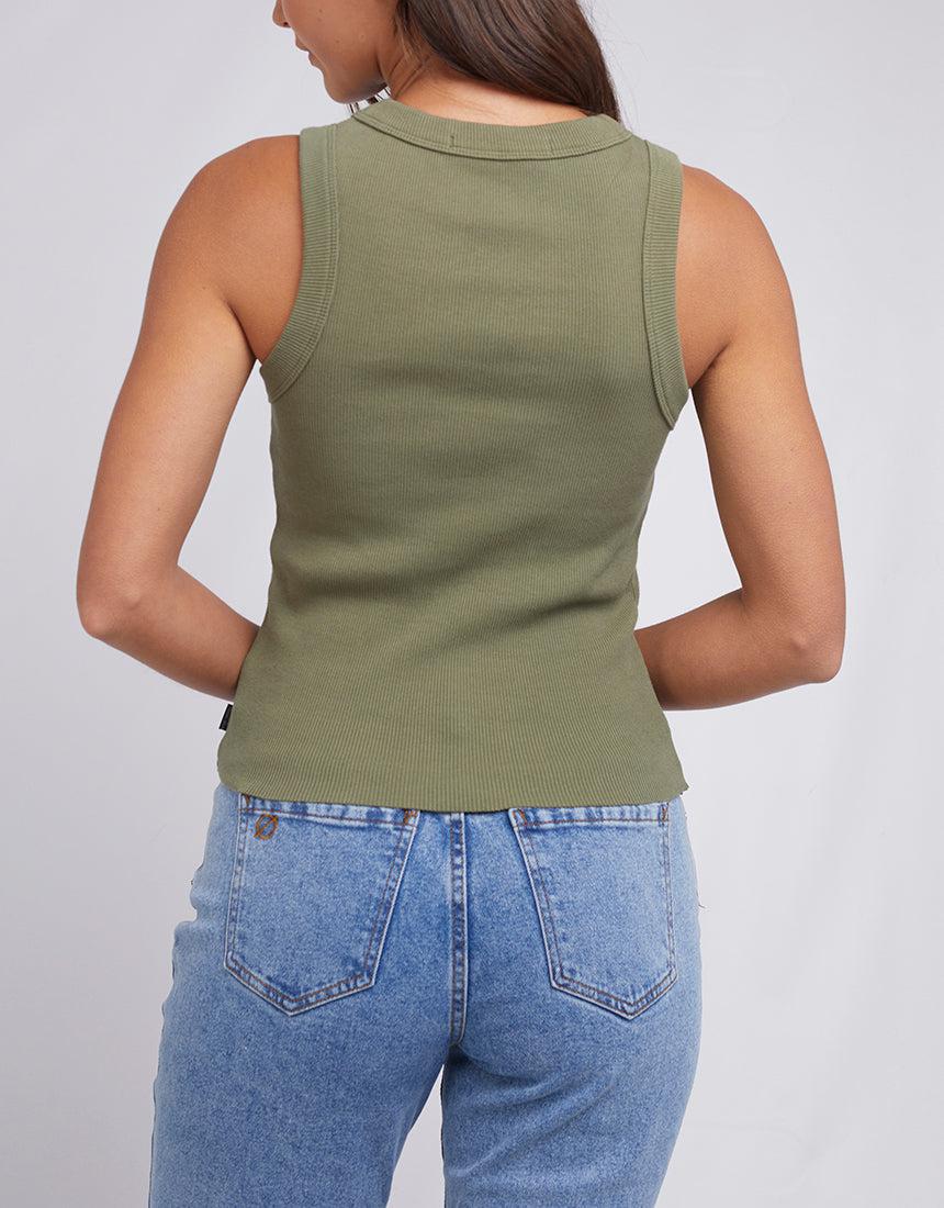 Silent Theory Ladies-Greta Tank Khaki-Edge Clothing